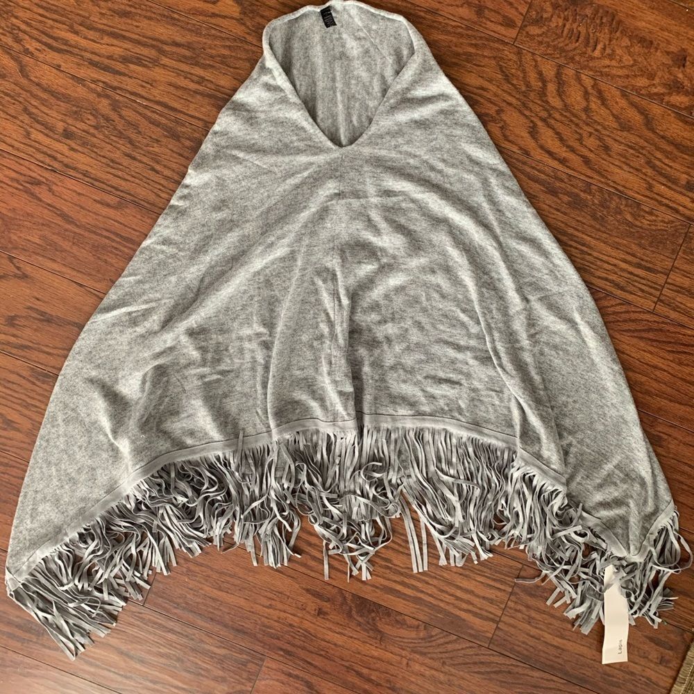NWT Lapis fringe poncho. Medium